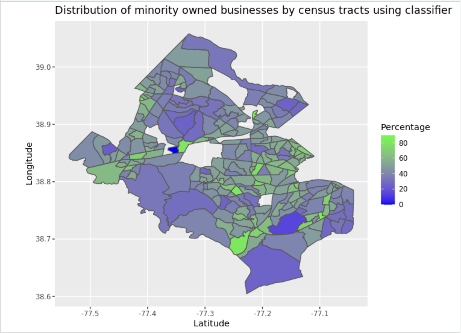 Figure 19: GIS Map after model was applied