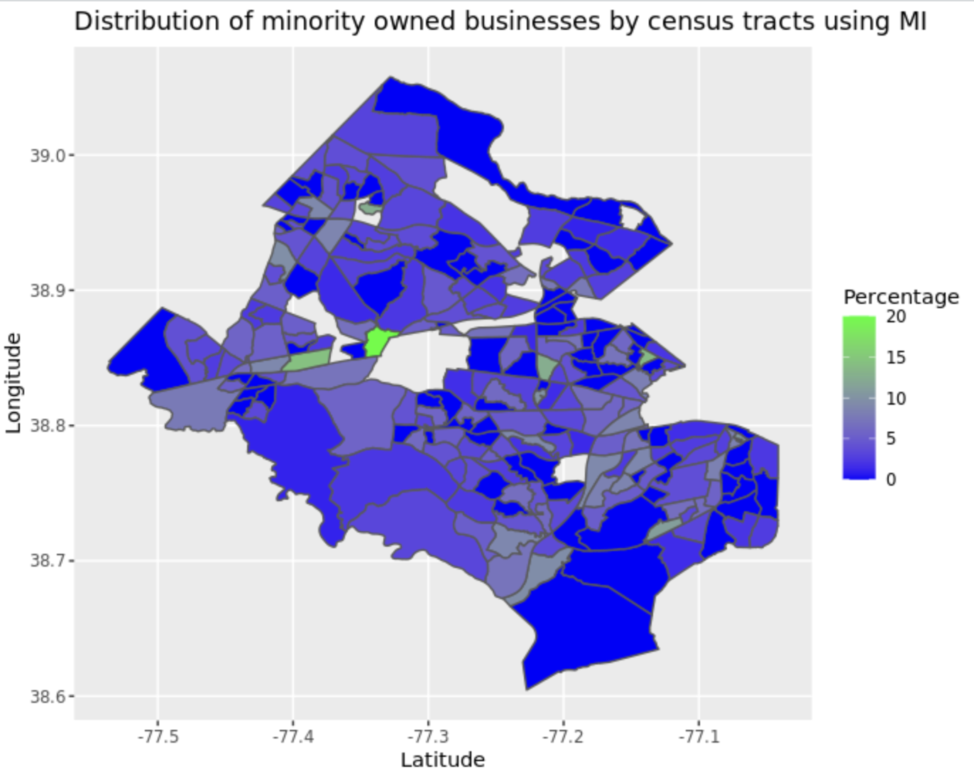 Figure 18: GIS Map before model was applied